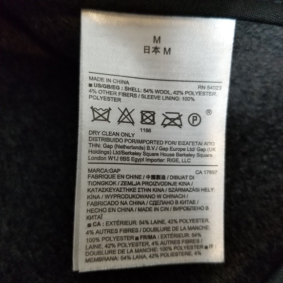 Gap Contrast Wool Blend Toggle Coat Sz M Red Black Plaid Classic Academia Hooded - Picture 11 of 11